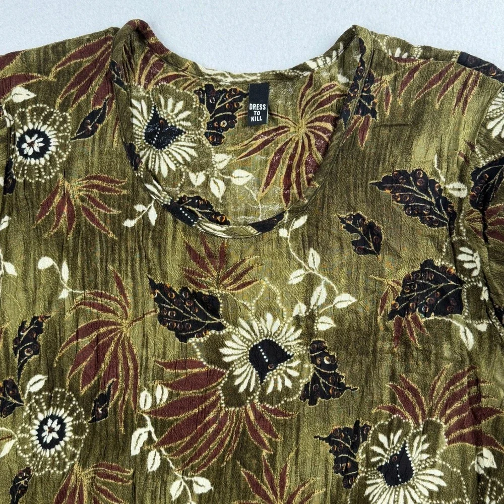 Dress to Kill Women's Tropical Print‎ Asymmetrical Dress Green OS